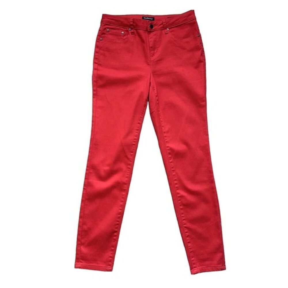 Needle & Cloth Red Mid Rise Skinny Jeans Jeggings Lightweight Stretch - Size 8
